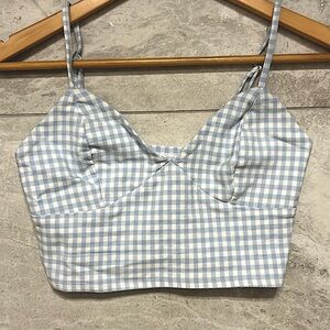 Garage Baby Blue Gingham Top
